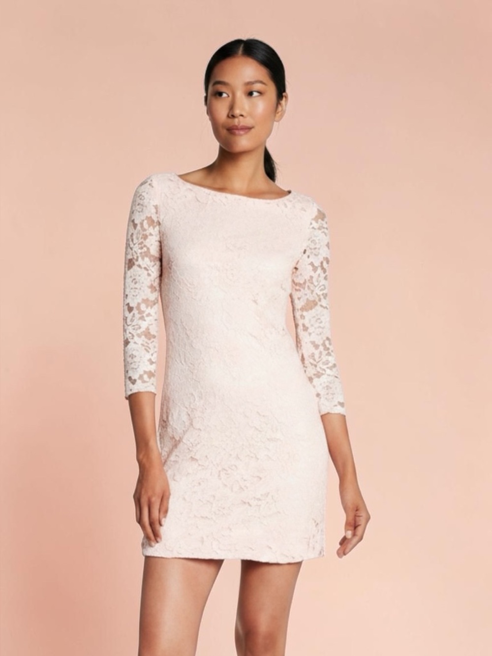 Vince Camuto Lace Shift Dress Pastel Blush Pink 6 Small